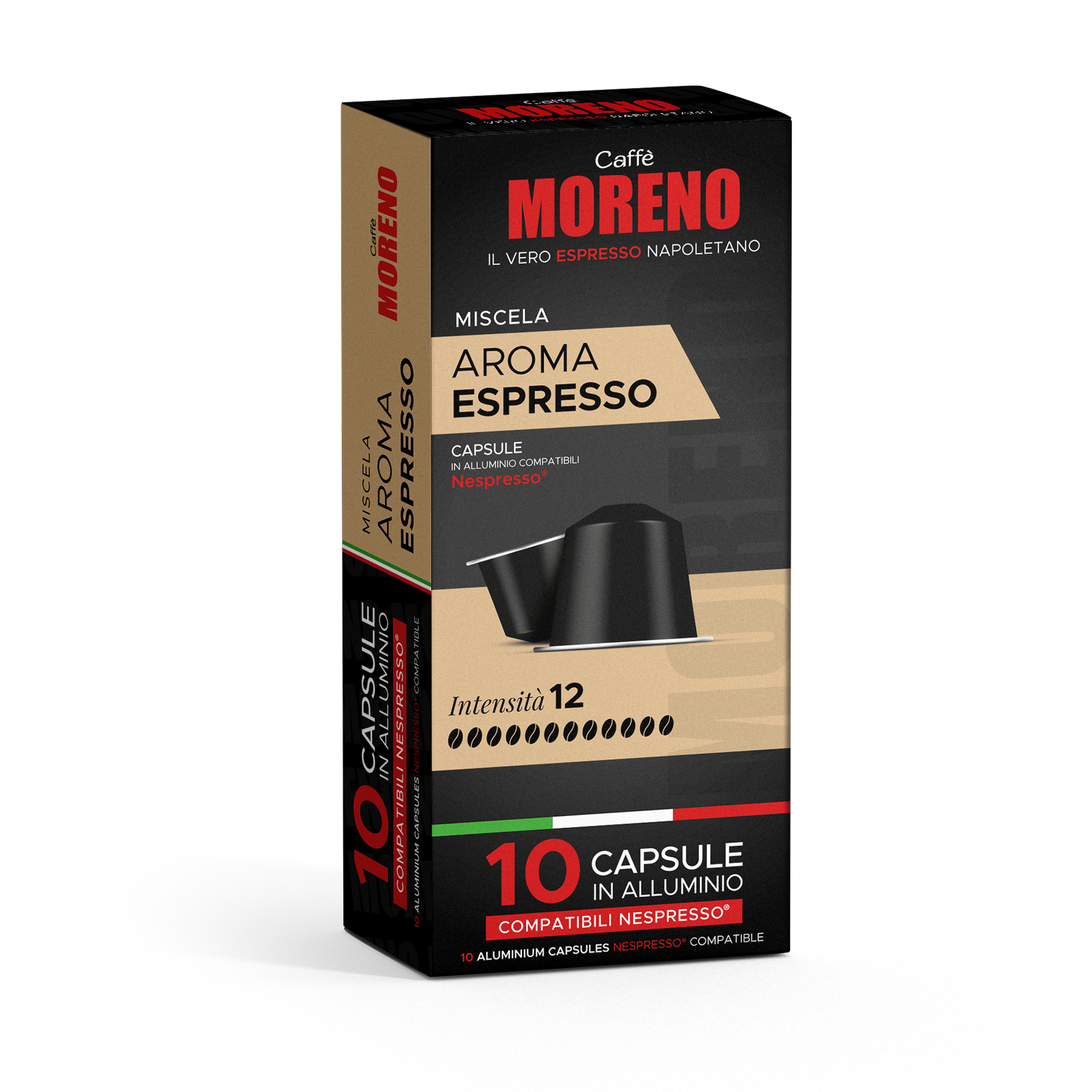 Moreno Aroma Espresso Nespresso® kompatibel – 10er Pack in Aluminium