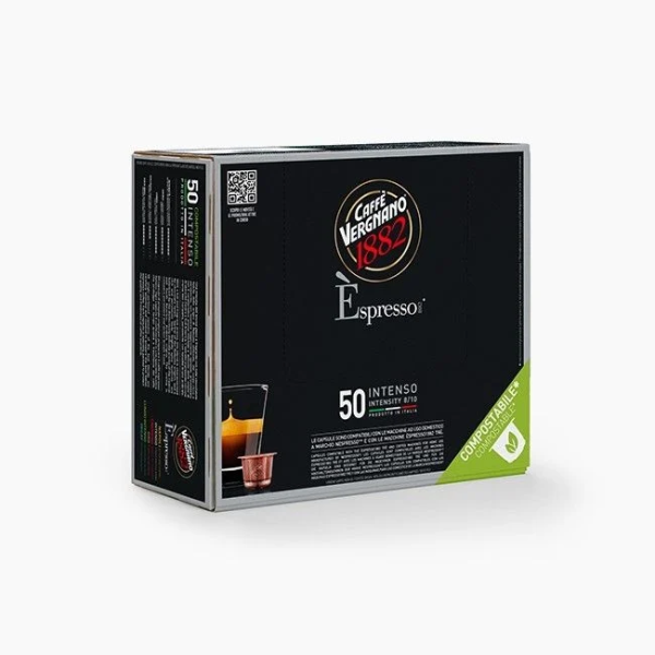Vergnano Espresso Intenso – 50 kompostierbare Kapseln