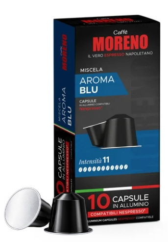 Moreno Aroma Blu Aluminium Nespresso® kompatibel – 10er Pack