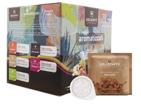 Lollo Caffè Pads Aromatizzato alla Nocciola 30 E.S.E. Pads