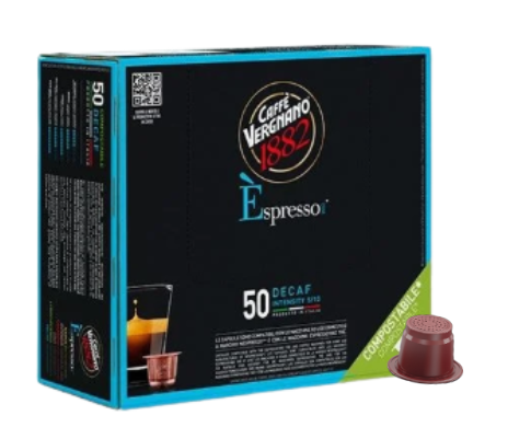 Vergnano Espresso Dek – 50 kompostierbare Kapseln