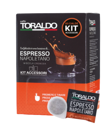 Caffè Toraldo Pads Miscela Cremosa 50 E.S.E.-Pads+ Kit Accessori