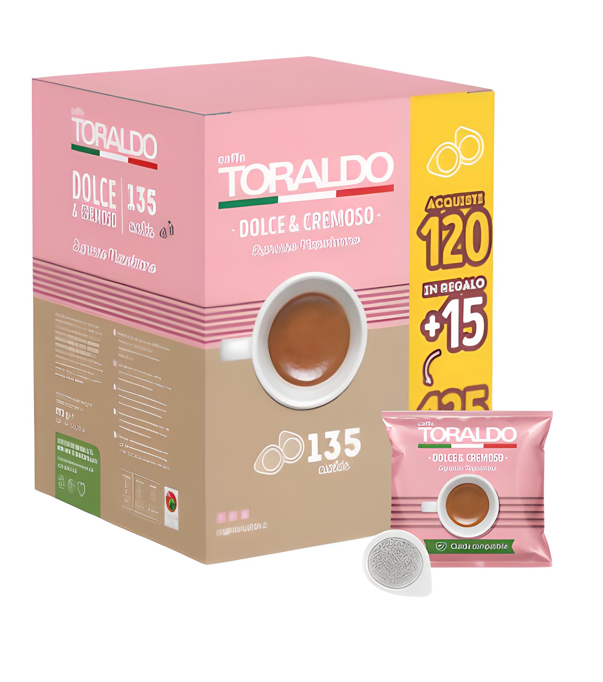 Caffè Toraldo Pads Miscela Dolce e Cremoso 120+ 15 E.S.E. Pads